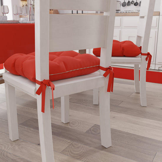 PETTI Cuscini Per Sedie Cucina, Cuscini Coprisedie 6 Pezzi Rosso
