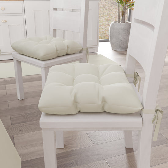 PETTI Cuscini Per Sedie Cucina, Cuscini Coprisedie 6 Pezzi Panna