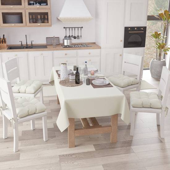 PETTI Cuscini Per Sedie Cucina, Cuscini Coprisedie 6 Pezzi Panna