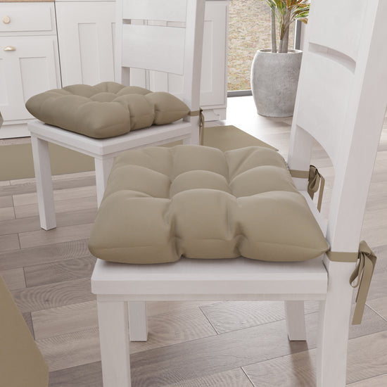 PETTI Cuscini Per Sedie Cucina, Cuscini Coprisedie 6 Pezzi Tortora