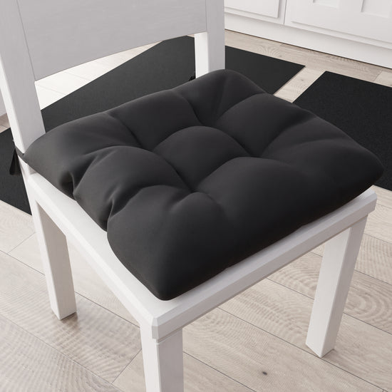 PETTI Cuscini per Sedie Cucina, Cuscini Coprisedie 6 Pezzi Nero