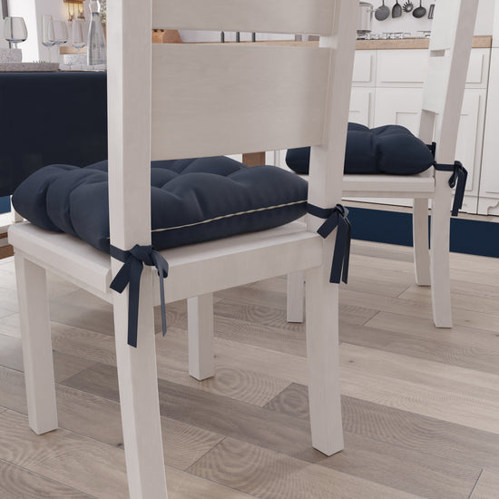 PETTI Cuscini Per Sedie Cucina, Cuscini Coprisedie 6 Pezzi Blu Marino