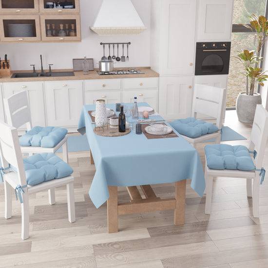 PETTI Cuscini Per Sedie Cucina, Cuscini Coprisedie 6 Pezzi Azzurro