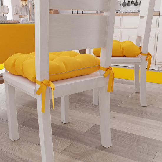 PETTI Cuscini Per Sedie Cucina, Cuscini Coprisedie 6 Pezzi Giallo