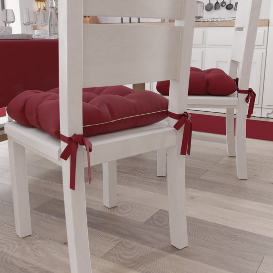 PETTI Cuscini Per Sedie Cucina, Cuscini Coprisedie 6 Pezzi Bordeaux