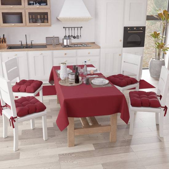 PETTI Cuscini Per Sedie Cucina, Cuscini Coprisedie 6 Pezzi Bordeaux