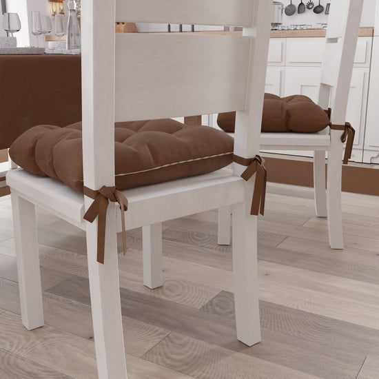 PETTI Cuscini Per Sedie Cucina, Cuscini Coprisedie 6 Pezzi Marrone