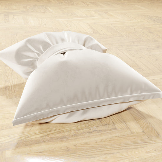 PETTI Cuscino Arredo Fiocco In Velluto 40x50 Cm, Cuscino Divano Bianco