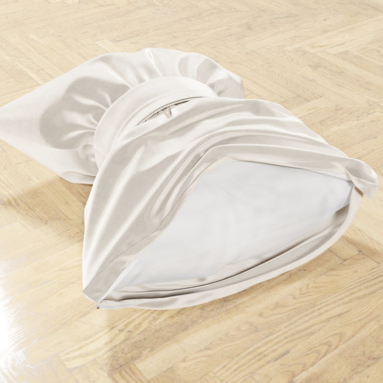 PETTI Cuscino Arredo Fiocco In Velluto 40x50 Cm, Cuscino Divano Bianco