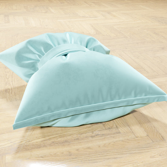 PETTI Cuscino Arredo Fiocco In Velluto 40x50 Cm, Cuscino Divano Celeste