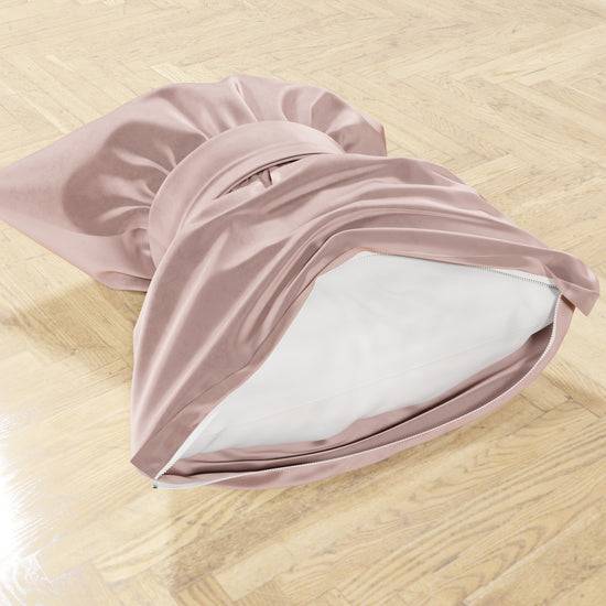 PETTI Cuscino Arredo Fiocco In Velluto 40x50 Cm, Cuscino Divano Cipria