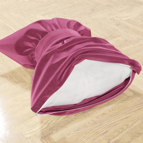 PETTI Cuscino Arredo Fiocco In Velluto 40x50 Cm, Cuscino Divano Fucsia