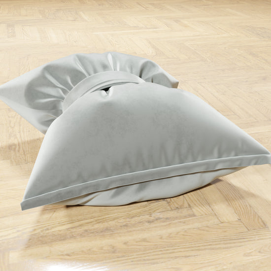 PETTI Cuscino Arredo Fiocco In Velluto 40x50 Cm, Cuscino Divano Grigio Chiaro