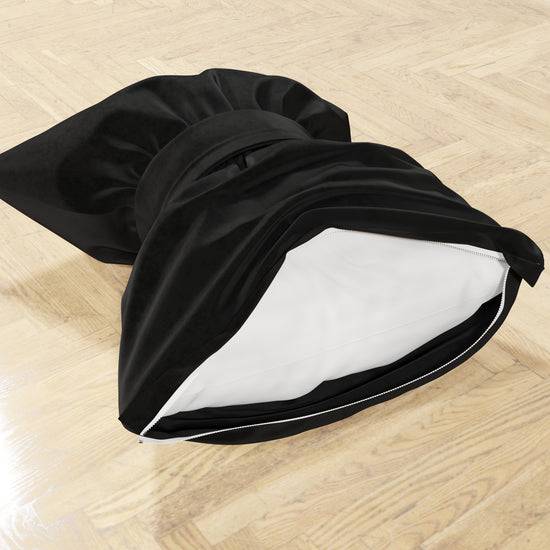 PETTI Cuscino Arredo Fiocco In Velluto 40x50 Cm, Cuscino Divano Nero