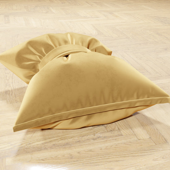 PETTI Cuscino Arredo Fiocco In Velluto 40x50 Cm, Cuscino Divano Oro