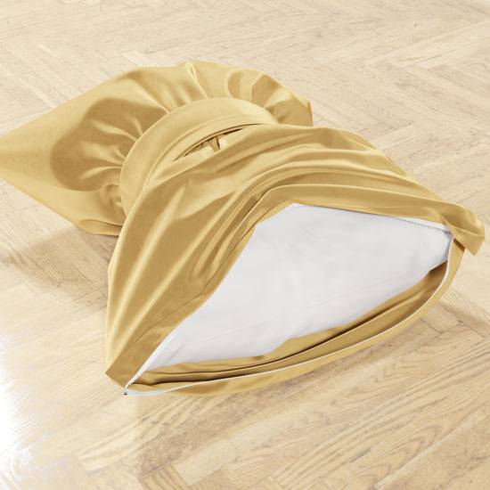 PETTI Cuscino Arredo Fiocco In Velluto 40x50 Cm, Cuscino Divano Oro