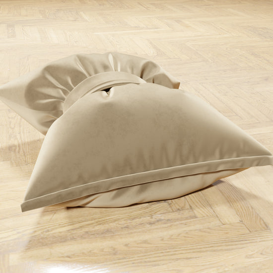 PETTI Cuscino Arredo Fiocco In Velluto 40x50 Cm, Cuscino Divano Panna