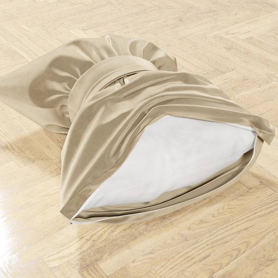 PETTI Cuscino Arredo Fiocco In Velluto 40x50 Cm, Cuscino Divano Panna