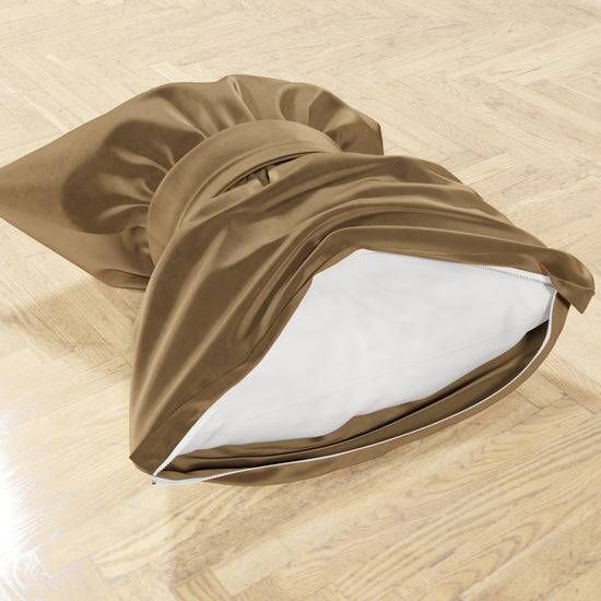 PETTI Cuscino Arredo Fiocco In Velluto 40x50 Cm, Cuscino Divano Tortora