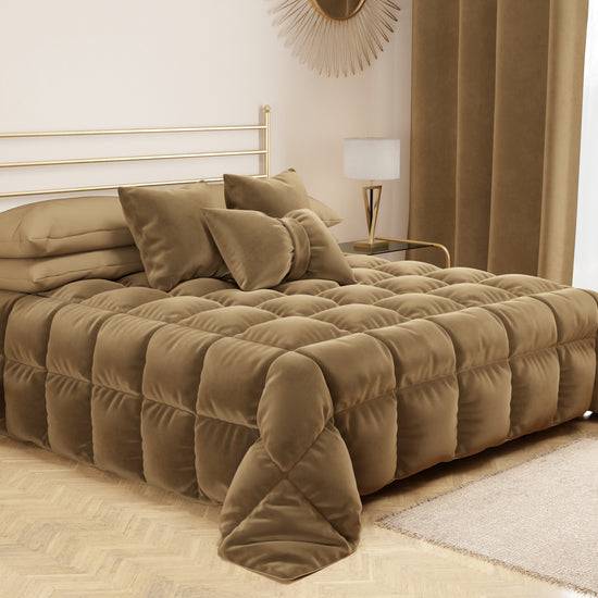 PETTI Cuscino Arredo Fiocco In Velluto 40x50 Cm, Cuscino Divano Tortora