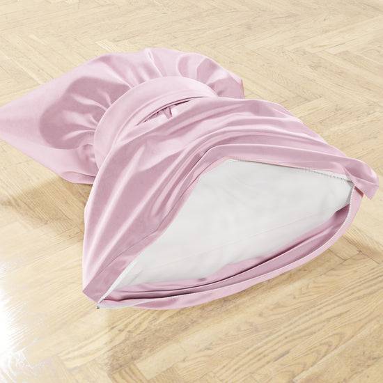 PETTI Cuscino Arredo Fiocco In Velluto 40x50 Cm, Cuscino Divano Rosa