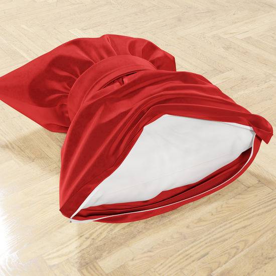 PETTI Cuscino Arredo Fiocco In Velluto 40x50 Cm, Cuscino Divano Rosso