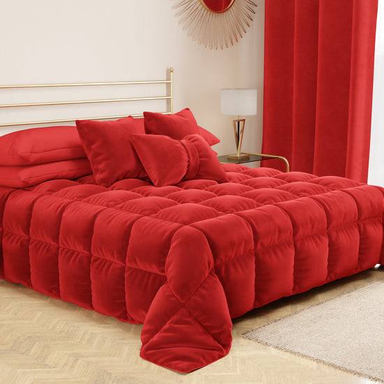 PETTI Cuscino Arredo Fiocco In Velluto 40x50 Cm, Cuscino Divano Rosso