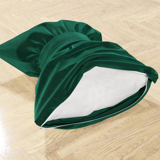 PETTI Cuscino Arredo Fiocco In Velluto 40x50 Cm, Cuscino Divano Smeraldo