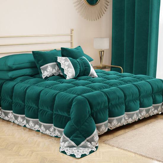 PETTI Cuscino Arredo Fiocco In Velluto E Balza Con Pizzo Rebrodè 40x50 Cm, Cuscino Divano Ottanio By Sissy