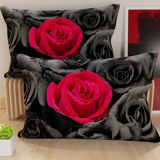 PETTI Federe, Federe Cuscini in Stampa Digitale, Black Roses