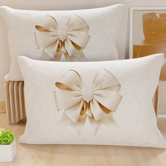 PETTI Federe, Federe Cuscini in Stampa Digitale, Fiocco Beige