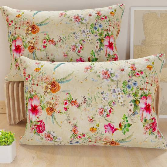 PETTI Federe, Federe Cuscini in Stampa Digitale, Spring Tortora