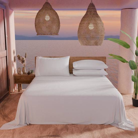 PETTI Lenzuola Matrimoniali In Puro Cotone Percalle Con Balza In Pizzo San Gallo - Bianco