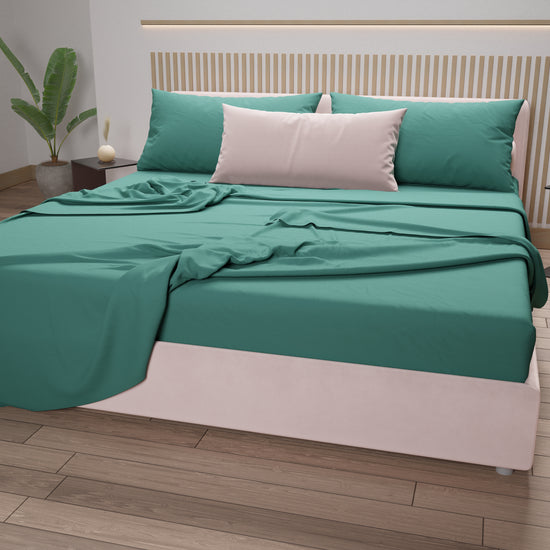 PETTI Lenzuola Matrimoniali, Singole, Una Piazza E Mezza, 100% Cotone, Ottanio