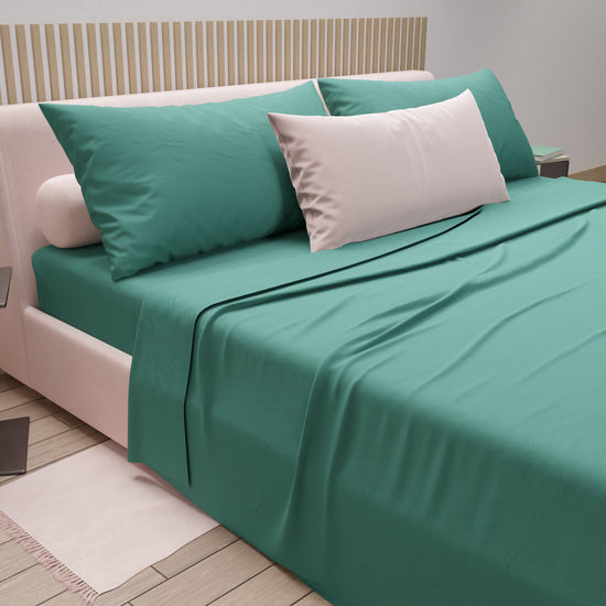 PETTI Lenzuola Matrimoniali, Singole, Una Piazza E Mezza, 100% Cotone, Ottanio