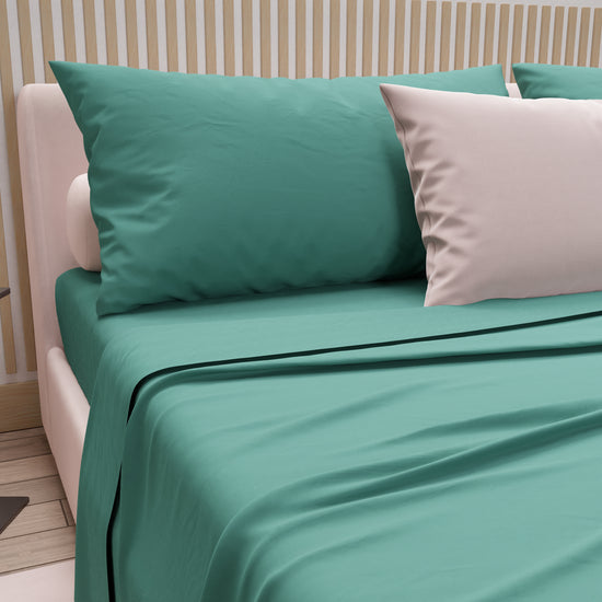 PETTI Lenzuola Matrimoniali, Singole, Una Piazza E Mezza, 100% Cotone, Ottanio