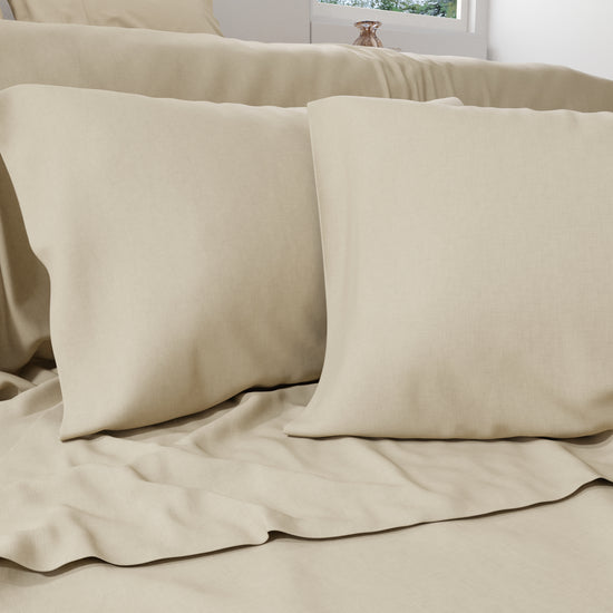 PETTI Lenzuola Percalle, Lenzuola Matrimoniali Cotone Beige