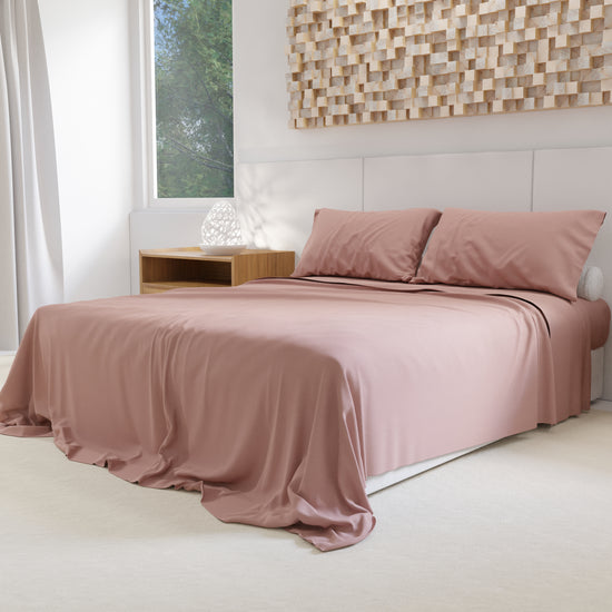 PETTI Lenzuola Percalle, Lenzuola Matrimoniali Cotone Cipria