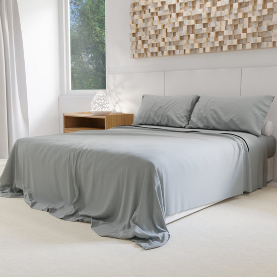 PETTI Lenzuola Percalle, Lenzuola Matrimoniali Cotone Grigio