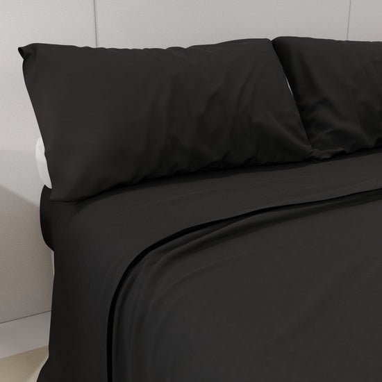 PETTI Lenzuola Percalle, Lenzuola Matrimoniali Cotone Nero