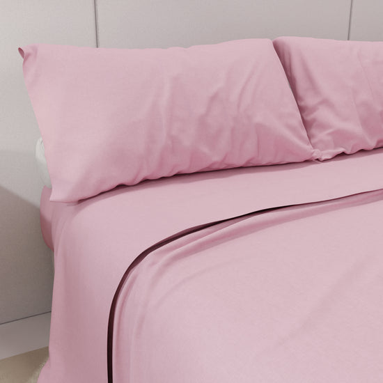 PETTI Lenzuola Percalle, Lenzuola Matrimoniali Cotone Rosa