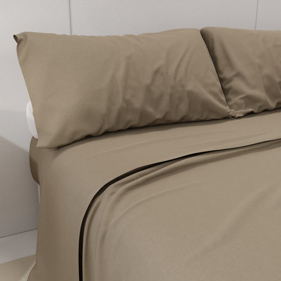 PETTI Lenzuola Percalle, Lenzuola Matrimoniali Cotone Tortora