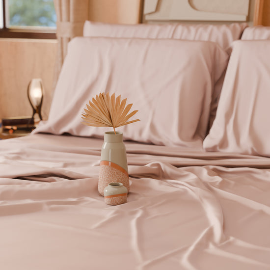 PETTI Lenzuola Tinta Unita In Raso Di Cotone Cipria