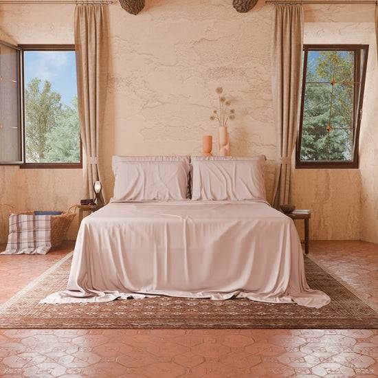 PETTI Lenzuola Tinta Unita in Raso di Cotone Cipria