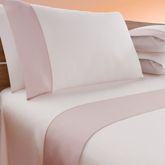 PETTI Lenzuola Tinta Unita In Raso Di Cotone Con Coda Di Topo Rosa