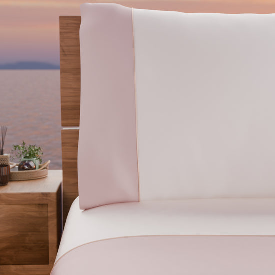 PETTI Lenzuola Tinta Unita In Raso Di Cotone Con Coda Di Topo Rosa