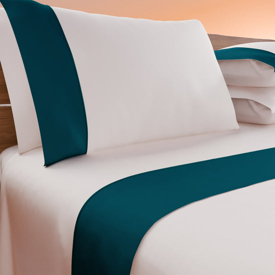 PETTI Lenzuola Tinta Unita In Raso Di Cotone Con Coda Di Topo Ottanio