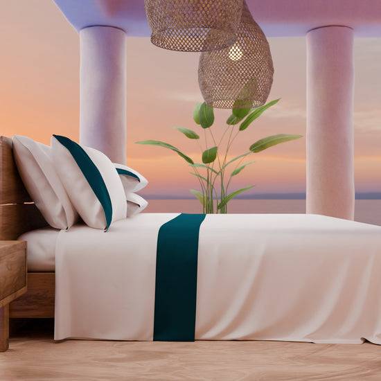 PETTI Lenzuola Tinta Unita In Raso Di Cotone Con Coda Di Topo Ottanio