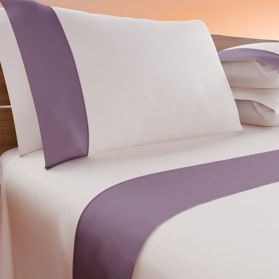 PETTI Lenzuola Tinta Unita In Raso Di Cotone Con Coda Di Topo Cipria