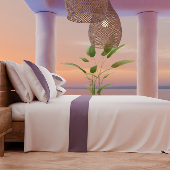 PETTI Lenzuola Tinta Unita In Raso Di Cotone Con Coda Di Topo Cipria